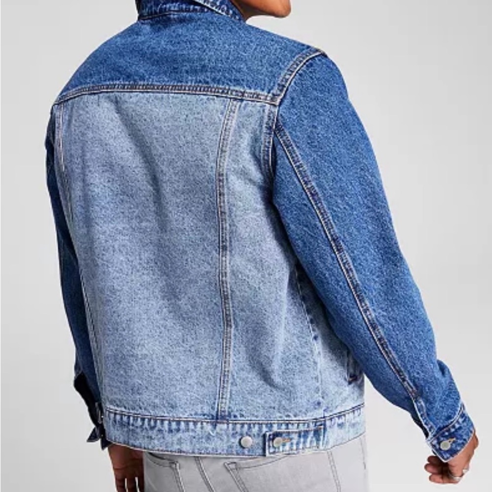 NWT Men's Two Tone Denim Jacket Size Large - Picture 3 of 9